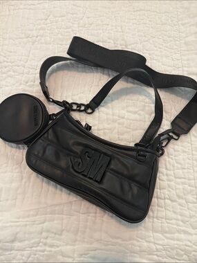 Steve Madden Black Padded Crossbody Bag with Coin Pouch